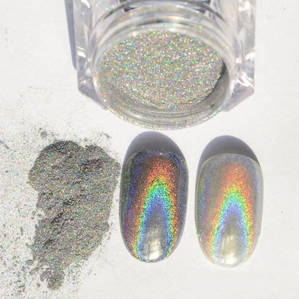 2017 Новый маникюр хром пигмент Голографический лазерный порошок блеск для ногтей