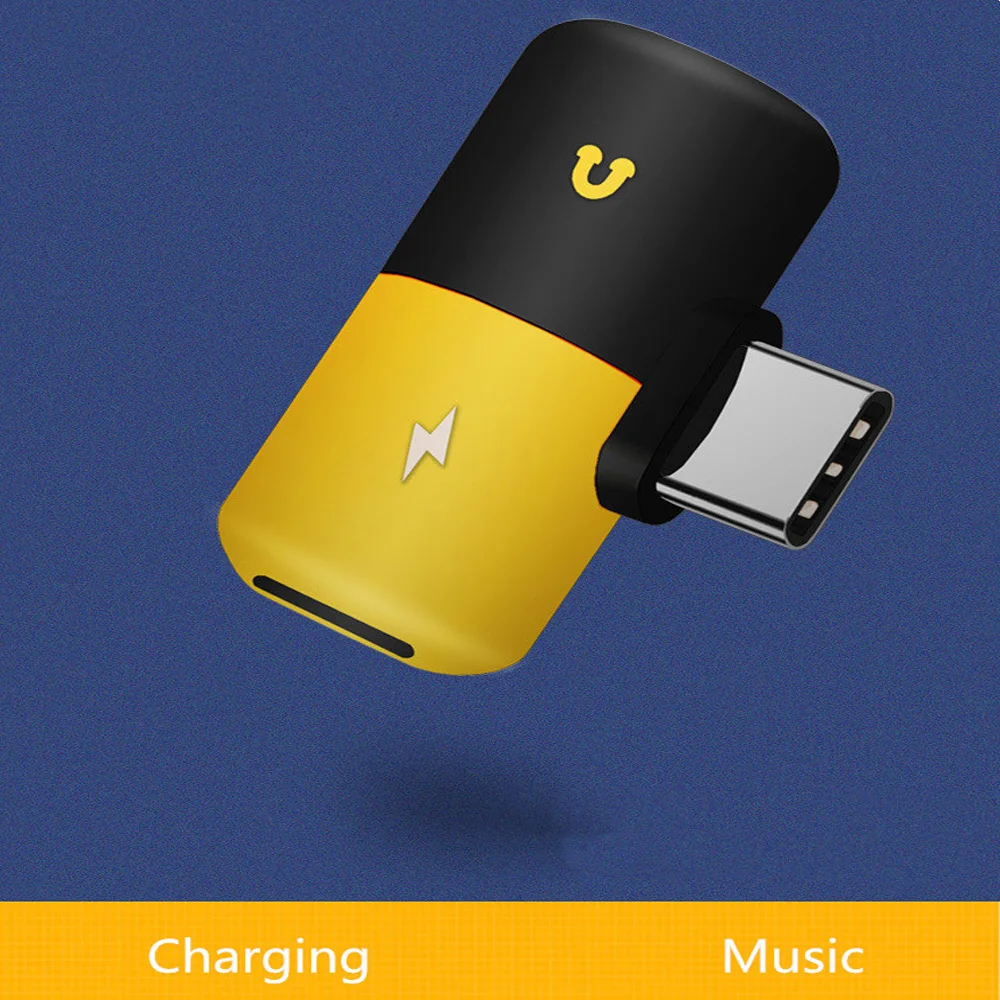 Двойной usb type C аудио разъем 2 в 1 наушники гарнитура конвертер зарядный адаптер