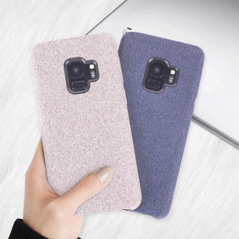 LANCASE Роскошные тряпичный чехол для samsung Galaxy S9 мягкий из ТПУ-материала парусины в