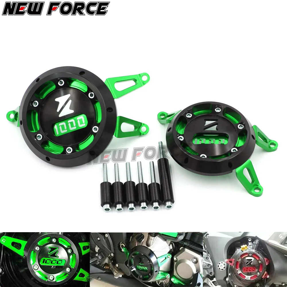 

CNC Aluminum Motorcycle Engine Guard Side Stator Case Guard Protector Green for Kawasaki Z1000 Z1000SX 2011 - 2017 2018 2019
