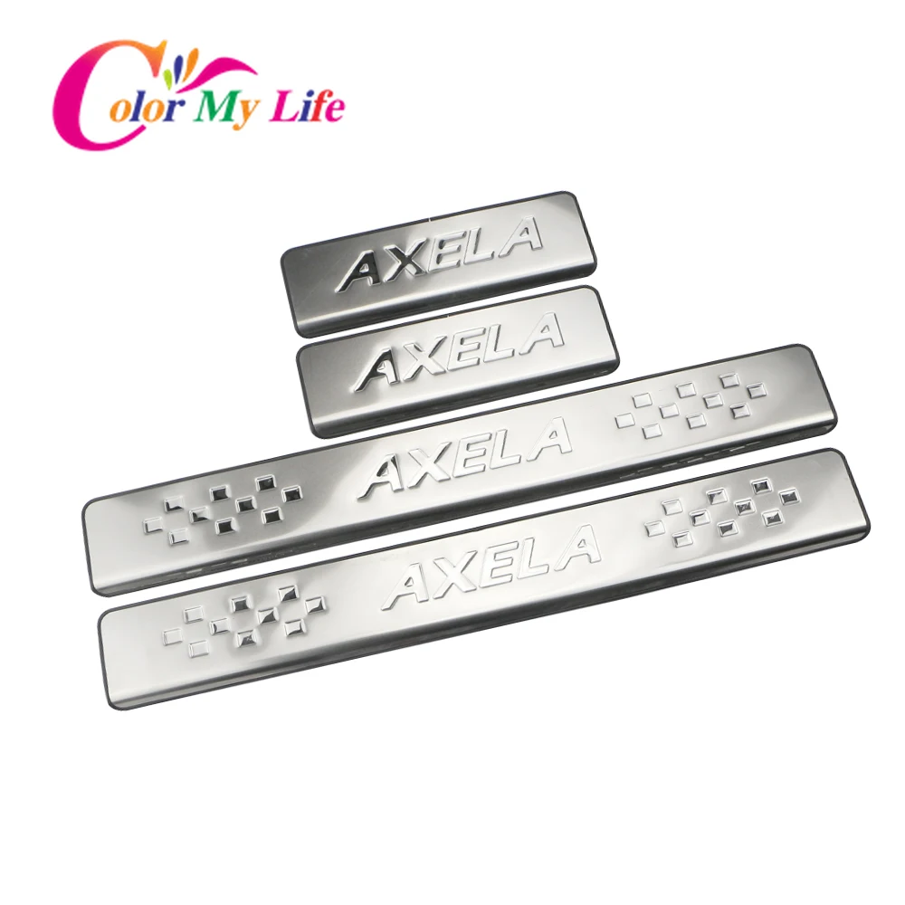 Нержавеющая сталь 4 шт./компл. накладки на пороги автомобиля подходят для Mazda 3 Axela