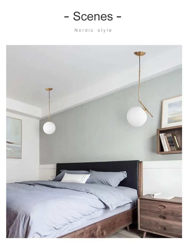 Homhi круглый стеклянный шар подвесной светильник led decoracao кухонный светильник скандинавский дом деко спальня Лофт светильник Золотая комнатная Подвесная лампа