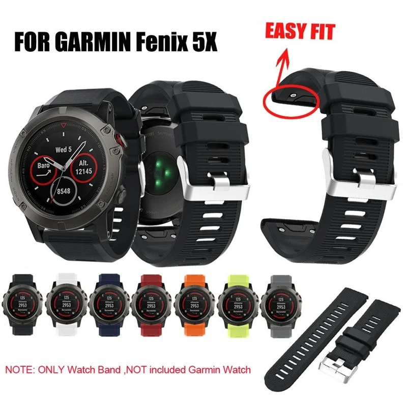 2 шт. силиконовый ремешок для часов Garmin Fenix 5X/Fenix 3/3 HR/D2 Charlie/ Descent Mk1 26 мм|wristband strap|garmin