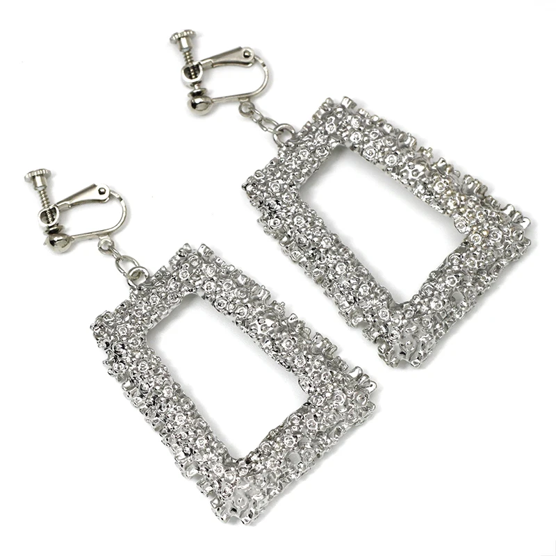 Геометрические трапециевидные металлические клипсы без пирсинга