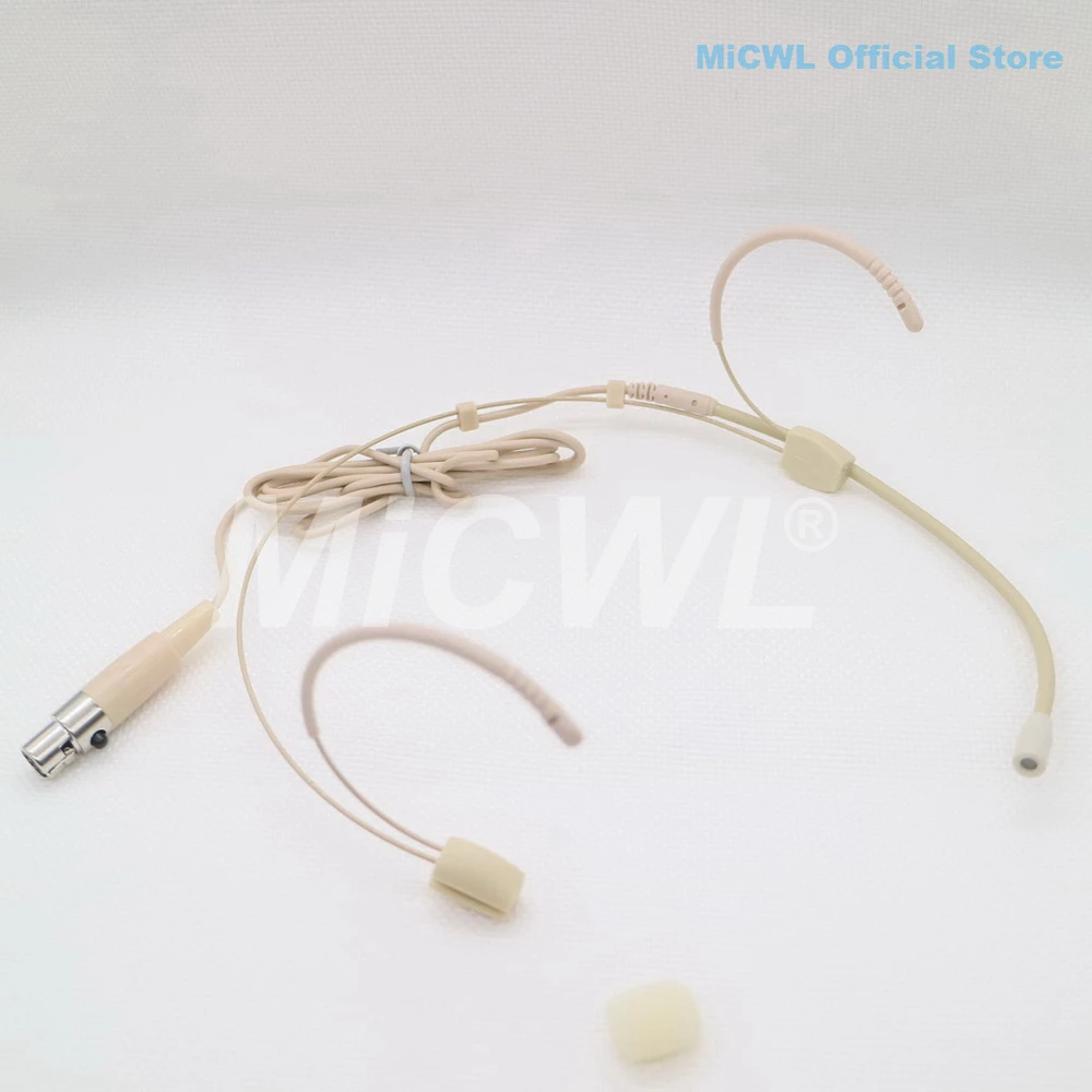 Новый бежевый гарнитурный микрофон HeadMic для радиосистемы Shure XLR 4Pin mini TA4F с однонаправленным микрофоном Omnidirectional Mic.