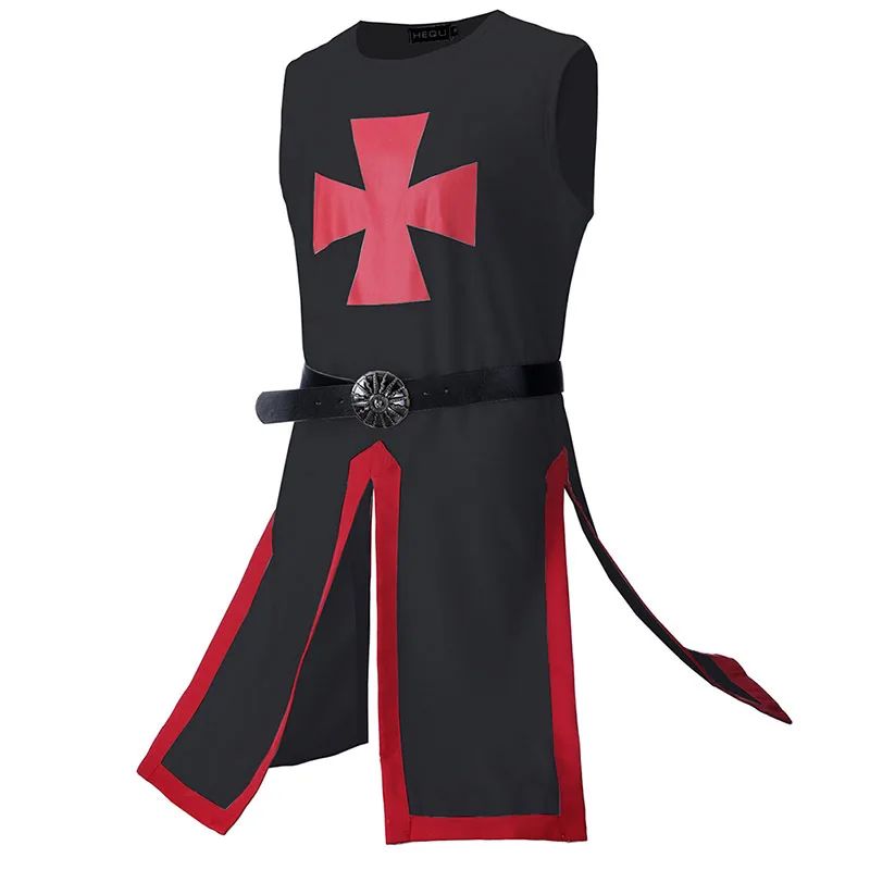 Средневековый рыцарь Templar Crusader Косплей Костюм мужской жилет Туника рубашка