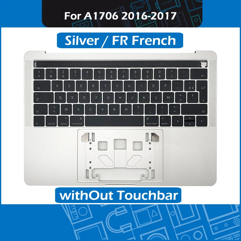 Серебряный Топ чехол + FR Французская клавиатура для MacBook Pro Retina 13 &quotTouch Bar A1706 Topcase