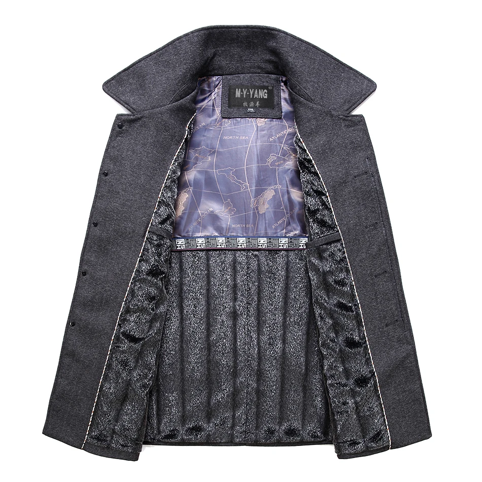 Mu Yuan Yang New Men Woolen Winter Coats And Jackets Casual Mens Wool Overcoat 4XL Warm Jacket &amp Blends Clothing | Мужская одежда