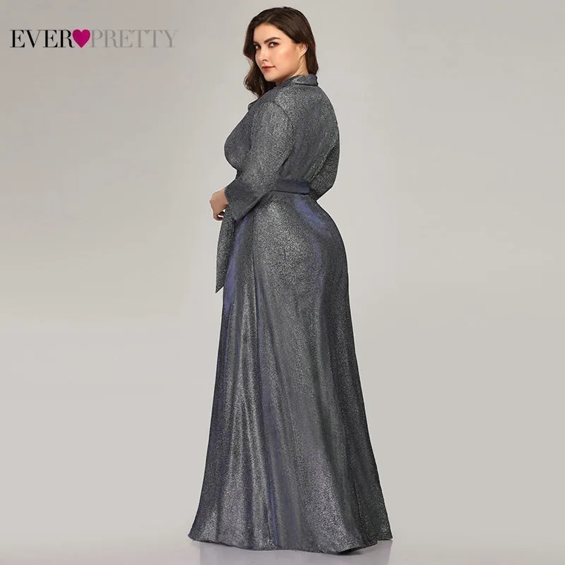 Платья для матери невесты размера плюс Ever Pretty длинные рукава v образный вырез