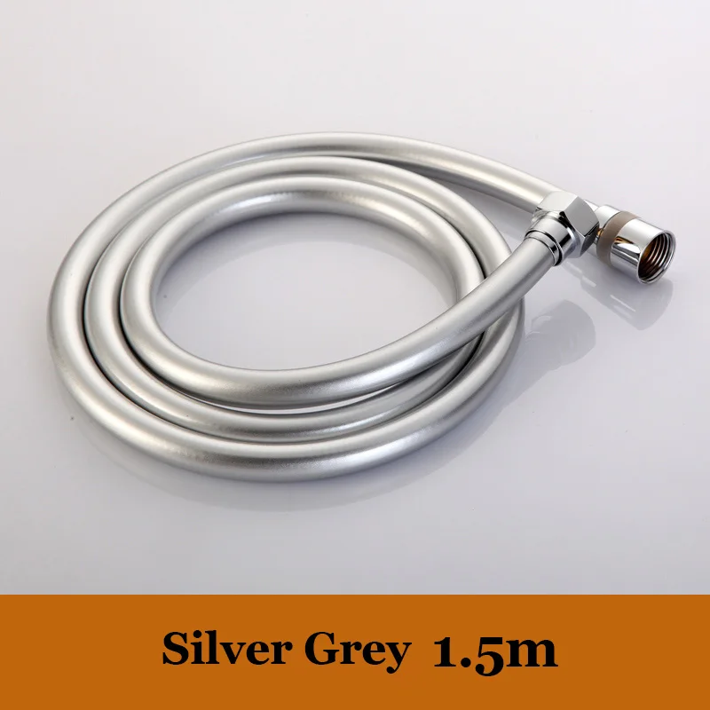 sliver grey 1.5m Bathroon шланги сантехнические ПВХ пластик 150 см/200 см душевой шланг ручная замена душа гибкий душ распылительный шланг - Цвет: sliver grey 1.5m