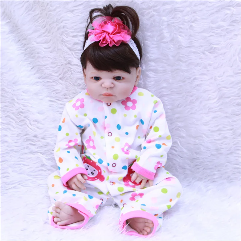 

22Inch reborn babies full silicone dolls fashion bebe alive high quality toddler playmate birthday Xmas gift bathe toy bonecas