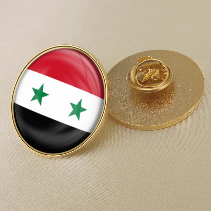 Один Значок в виде флага - Окраска металла: Syrian-C