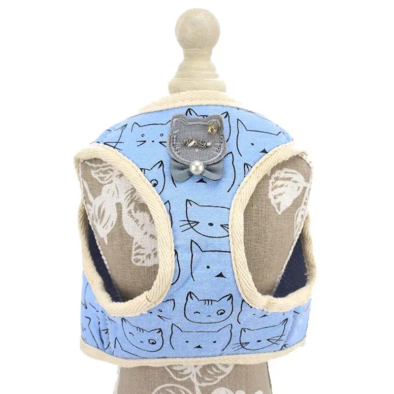 FENG PEI 2018 New Cartoon Pet Vest Harnesses 12 Colors 4 Size Small Dog Cat Harness Cotton Mesh For Chihuahua | Дом и сад