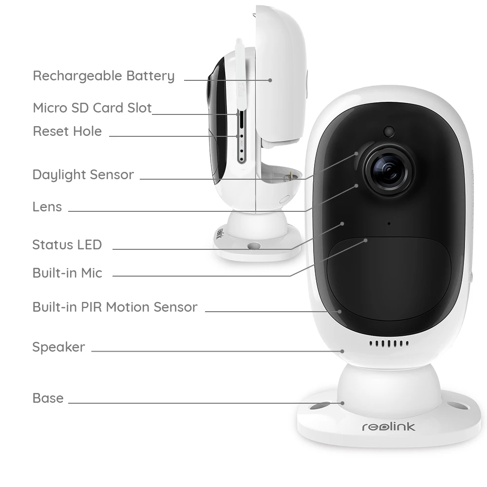Reolink Argus 2 Full HD 1080P наружная крытая ip-камера безопасности перезаряжаемая на батарейках датчик Starlight WiFi камера