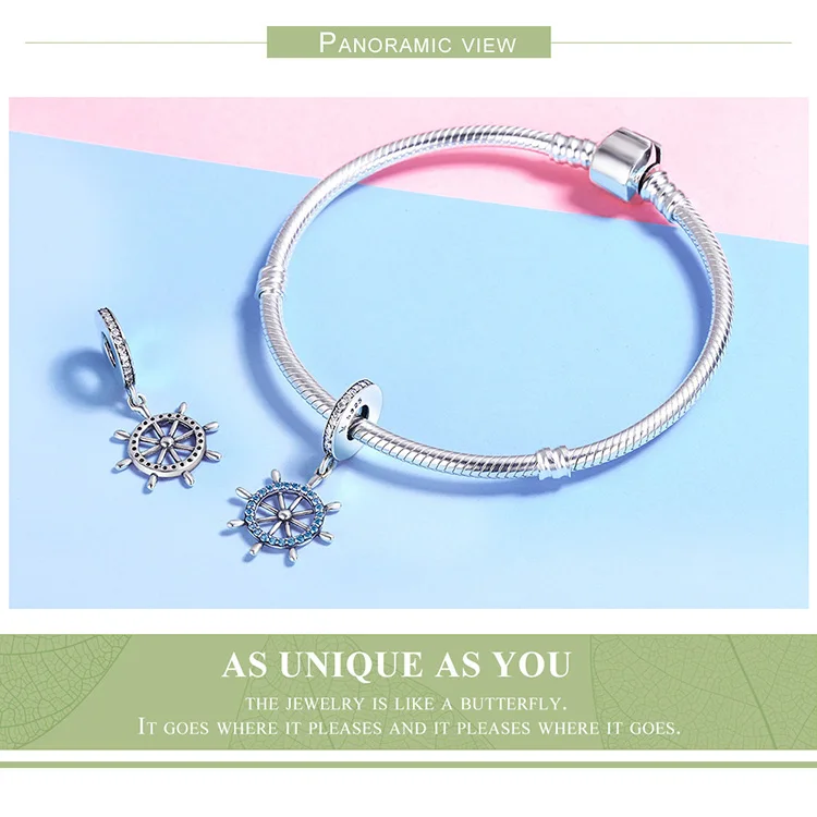 925 пробы серебряная подвеска для путешествий, бусы и подвески в форме колеса неба, подлинный ювелирный подарок ECC413