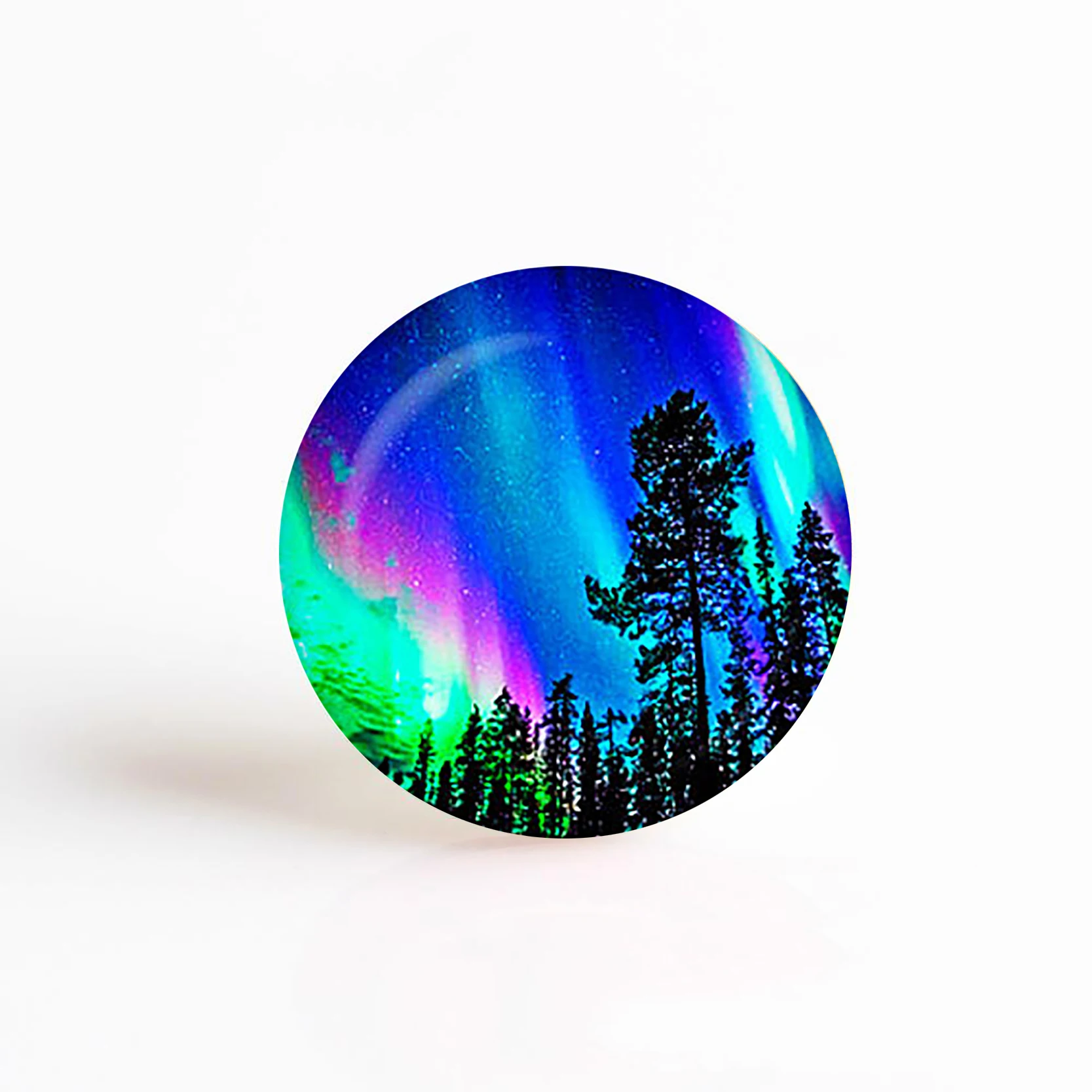 Стеклянные Кабошоны с северным светом галактические круглые 16 мм 20 25 плоским