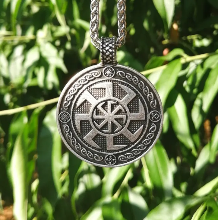 Винтажный символ коловрата языческие украшения амулет подвеска ожерелье