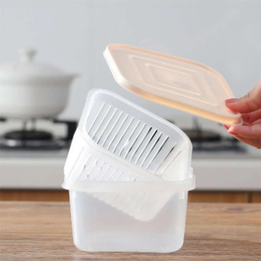 Кухонный Контейнер для хранения квадратных овощей портативный контейнер слива
