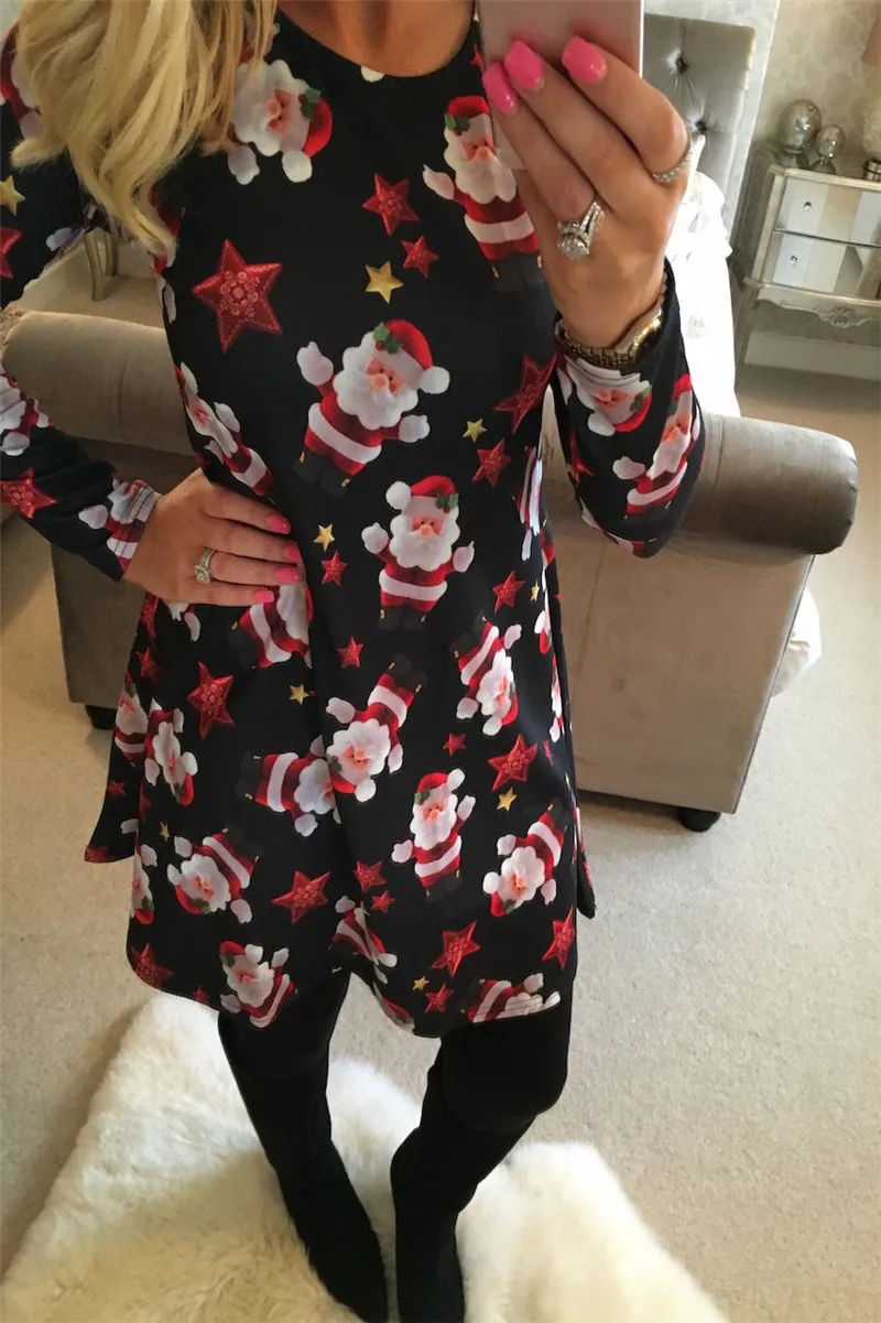 Новое поступление женское платье Повседневная Рождественская одежда с длинными