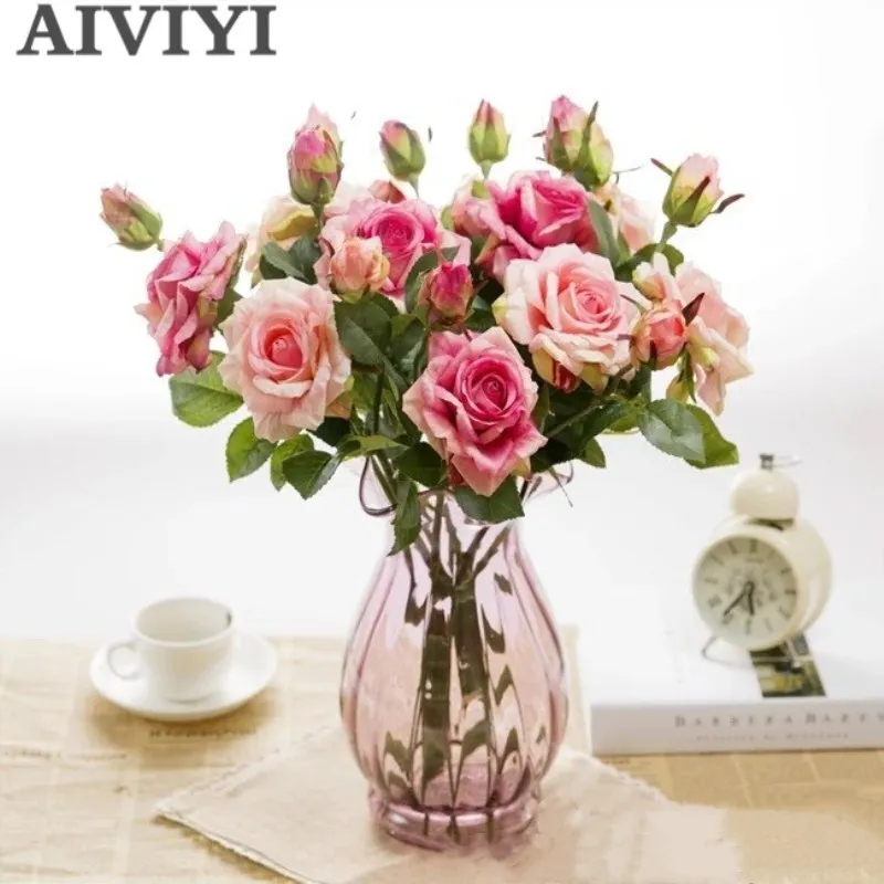 Настоящая на ощупь Роза рождественские украшения для дома искусственное