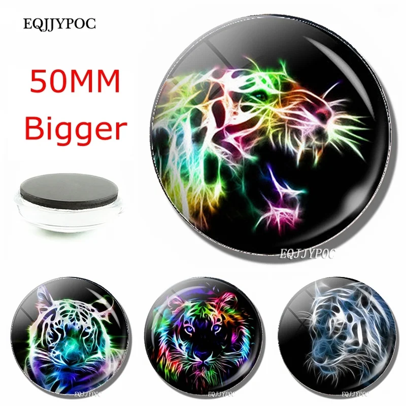 50 мм стекло кабошон Тигр искусство магниты на холодильник для холодильников