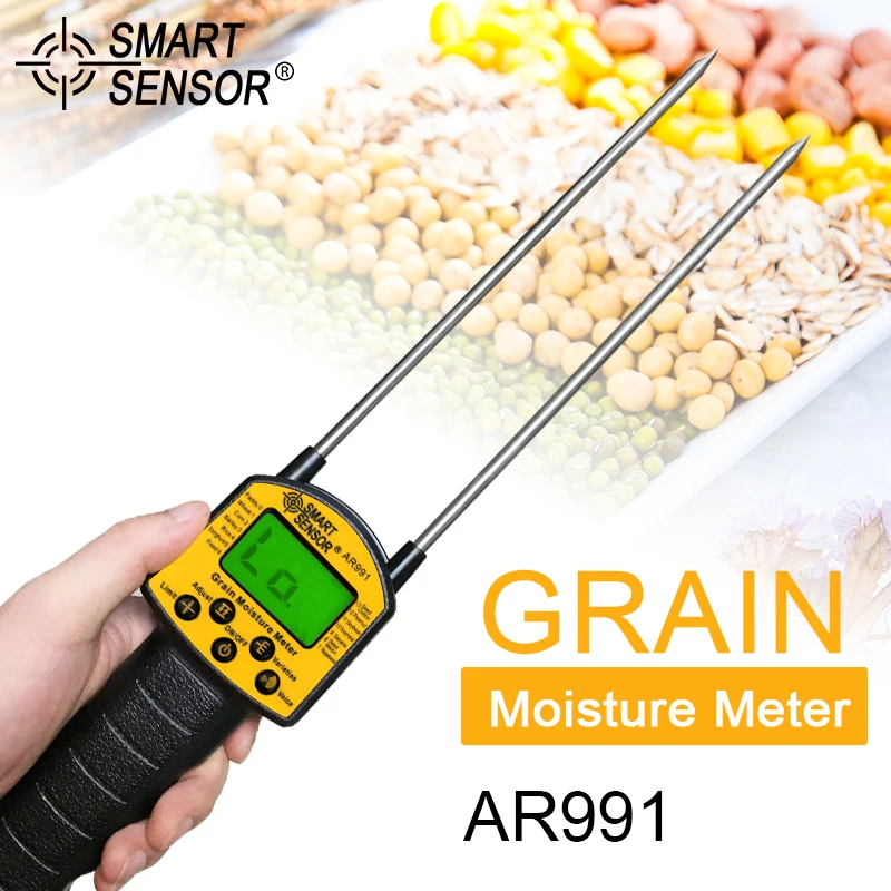 

Smart Sensor AR991 Grain Moisture Meter Digital Moisture Meter Use For Corn,Wheat,Rice,Bean,Wheat Flour fodder rapeseed seed