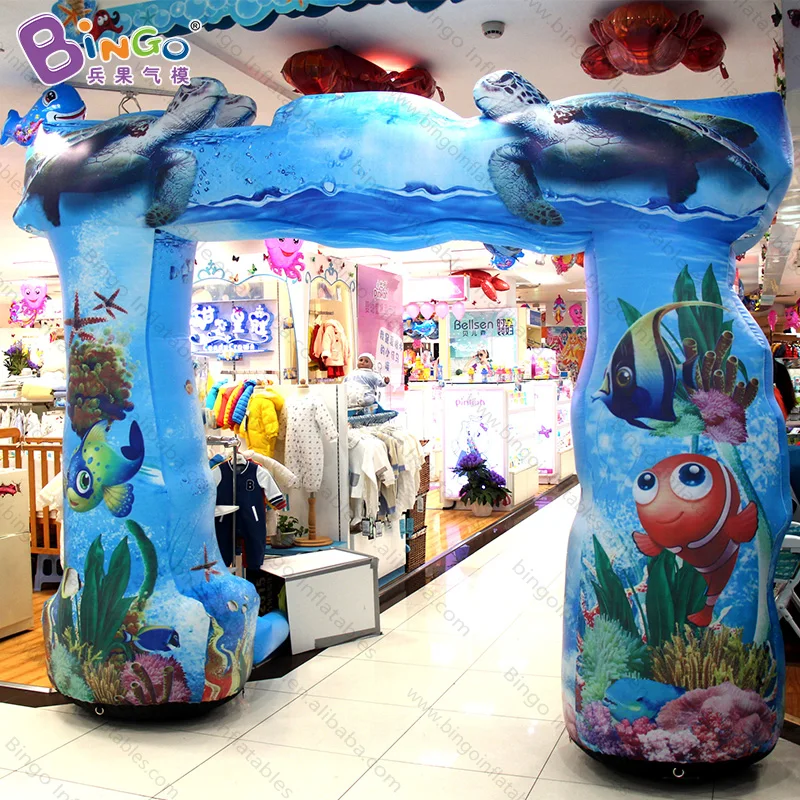 

Customized 3.5X2.7 meters inflatable arch with ocean printing / seabed type airblown archway / inflatable turtle arch toys