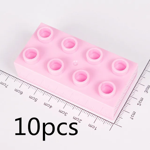 LXF-R504-10-10 10 шт./партия 2X4 Толстый кубик Diy Большие размеры строительные блоки запас аксессуары совместимы с дублированные игрушки для детей подарок для детей - Цвет: LXF-R504-10-10