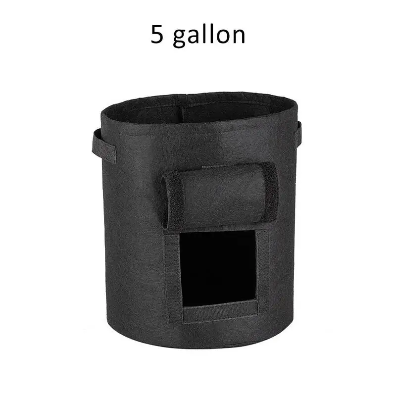 Black 5 Gallon 5/7 галлон горшок из ткани горшок для растений контейнер для проращивания помидоры картофель растет сумка для инструментов садовые горшки товары для огорода - Цвет: Black 5 Gallon