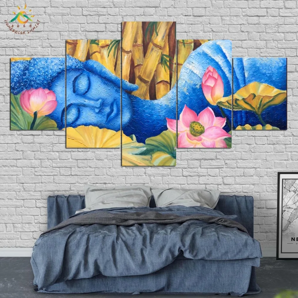 Спящего синего Будда Wall Art HD Художественная печать на холсте Картина модульная