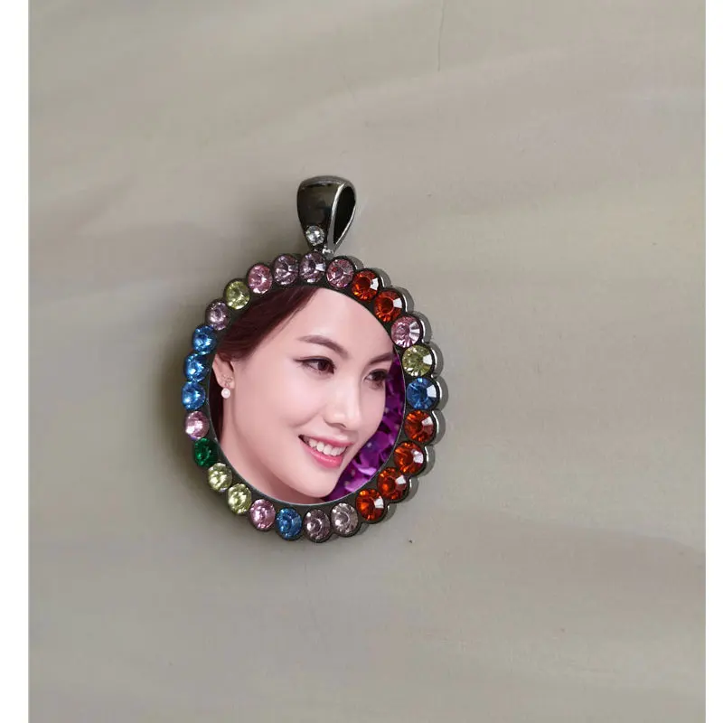 Ювелирные изделия с сублимационной печатью для женщин круглые подвески ожерелий