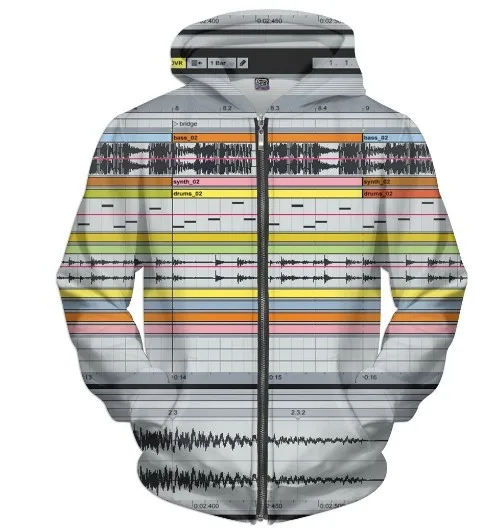 Новое поступление фруктовый петли Crewneck Ableton Live молнии худи zup Pro инструменты 3D печатных Повседневное Tumblr пуловер Толстовка Для женщин Для мужчин