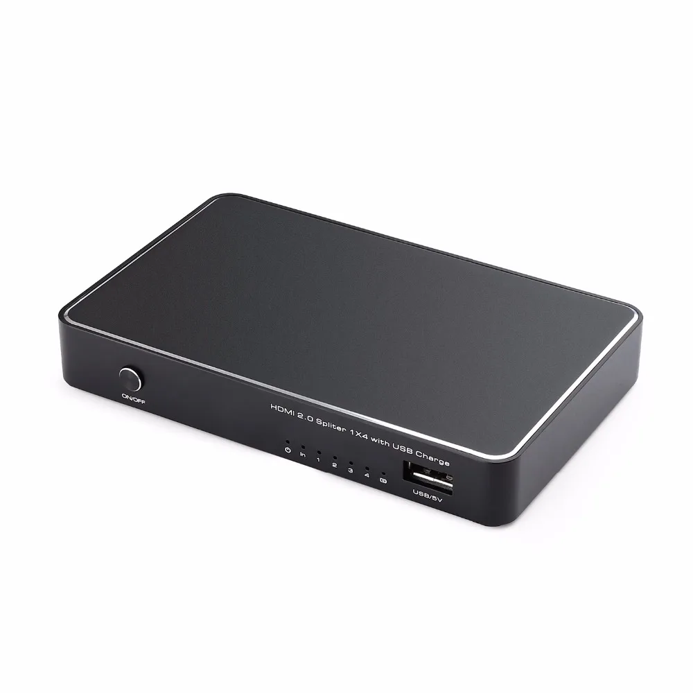 HDMI 2,0 сплиттер 1x4 HDMI сплиттер с QC2.0 быстрый USB зарядным питанием HDMI распределитель сигнала усилитель 4k x 2 k@ 60Hz
