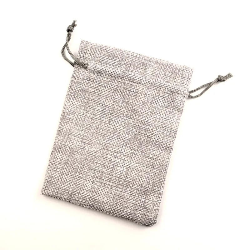 

10 шт. Серые Хлопковые льняные сумки для хранения ювелирных изделий конфет Рождественские Свадебные украшения подарки Упаковочные пакеты М...