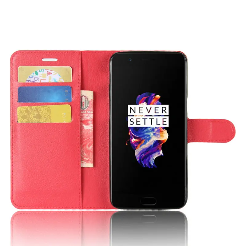Для OnePlus 5T A5010 Роскошный кожаный чехол с откидной крышкой для 5 A5000 дюймов задняя