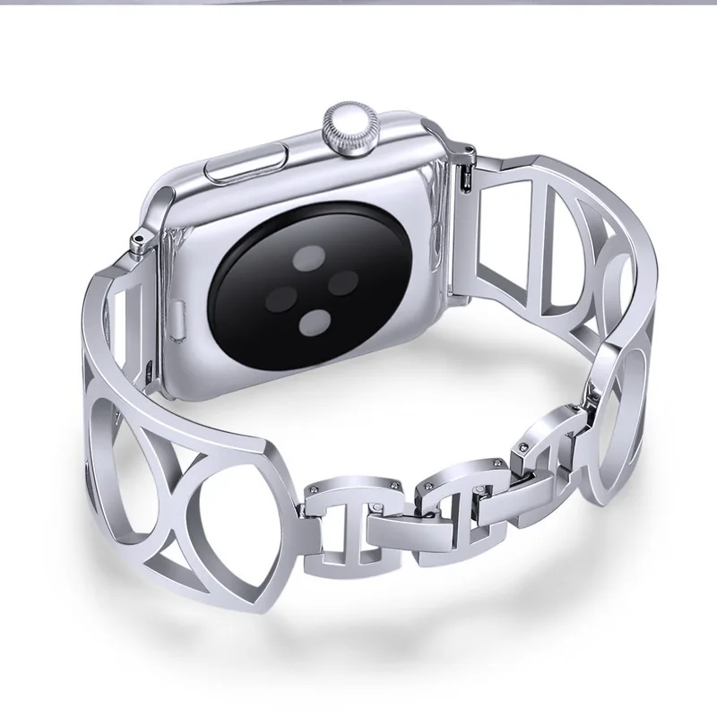 Для женщин розово-золотистый ремешок для наручных часов Apple Watch, версии 44/40/42/38 мм Нержавеющая сталь браслет для наручных часов iWatch серии, на возраст 1, 2, 3, 4, ремень