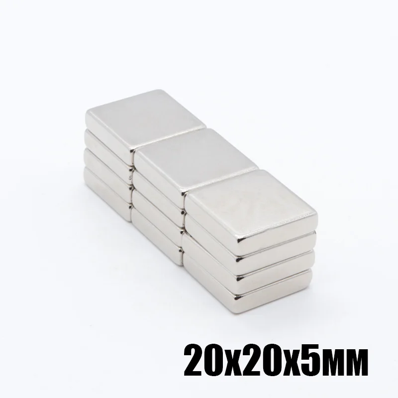 

5pcs 20x20x5 mm Super Powerful Strong Rare Earth Block NdFeB 20x20x5 mm Magnet Neodymium N35 Magnets 20*20*5 mm Free Shipping