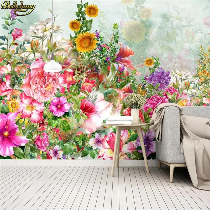 Пользовательские скандинавские маленькие свежие Акварельные Цветы 3D фото обои