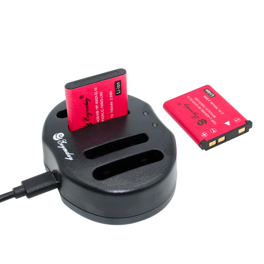 2 шт литиевая батарея + 1 USB зарядное устройство D LI63 KLIC 7006 K7006 EN EL10 LI 40B 42B NP 80 батареи