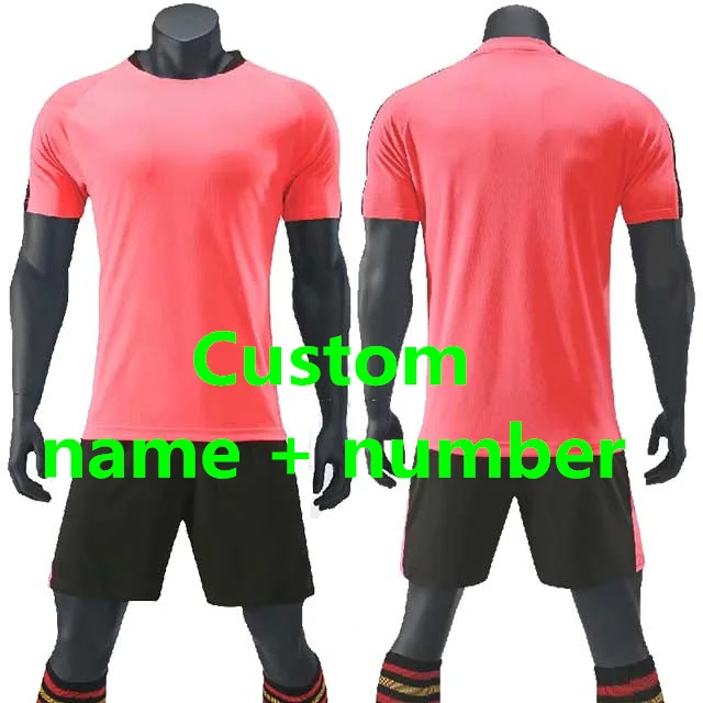 Custom Name Number Пользовательские мужские детские футбольные майки набор футбольные тренировочные костюмы Футбольная форма для подростков командная игра спортивная рубашка Джерси костюм - Цвет: Custom Name Number