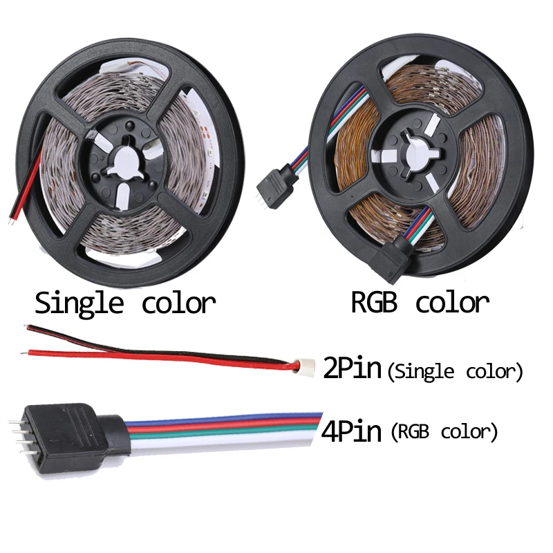 DC 12 В вольт Светодиодная лента 2835 RGB Водонепроницаемая 5 м 60LED/M лампа Диодная
