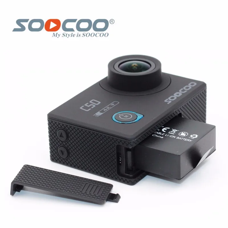 Оригинальная Спортивная Экшн-камера SOOCOO C50, Wi-Fi, 4 K, гироскоп, регулируемые углы обзора, NTK96660, 30 м, водонепроницаемая Спортивная DV