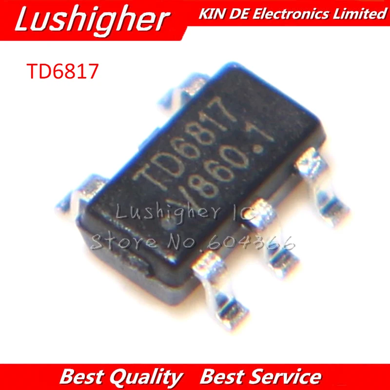 

100pcs TD6817 1.5MHz 2A Synchronous Step-Down Regulator Dropout SOT-23-5pin
