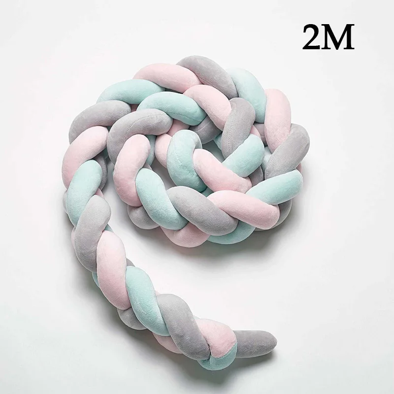 GGP2M 1 шт., 2 м/3 м, детская ручная работа, Узелок для новорожденных, длина бампера, завязанная мягкая тесьма, мягкая разноцветная детская кроватка, декор для комнаты, NBB0184 - Цвет: GGP2M