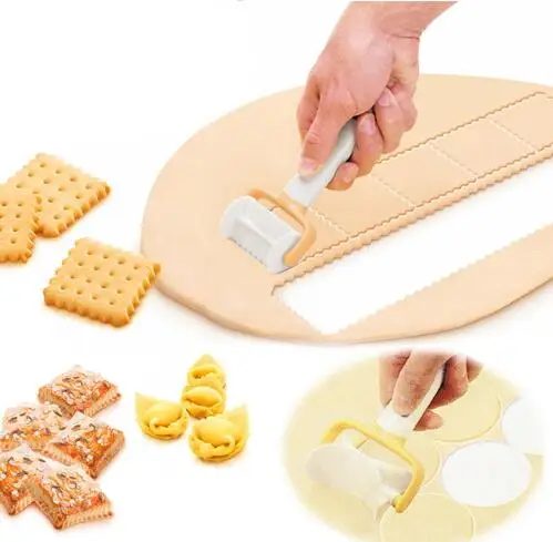 3Pcs/Set Rolling Angel Biscuit Ravioli Cutter | crimped circle cutter Delicia Square Дом и сад