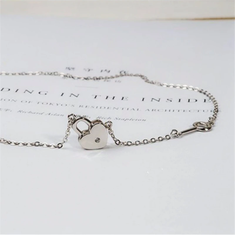 

link chain lock key friendship necklaces tassel best friends pendant necklace for women lady chokers jewelry KXL1040