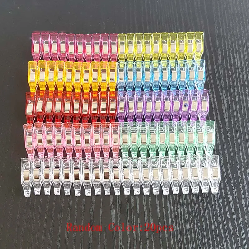 20 шт. зажим для края Стёганое одеяло ing клип DIY ремесла Пластиковые зажимы многоцветный лоскутный Декор Зажим для одежды