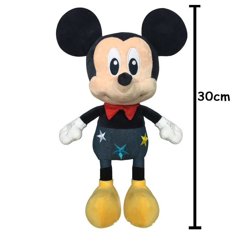mickey 30cm Подлинная Дисней Микки Маус Минни Маус плюшевые куклы Дисней мягкие игрушки повязка на голову "Минни" Дети День рождения Рождественский подарок - Цвет: mickey 30cm