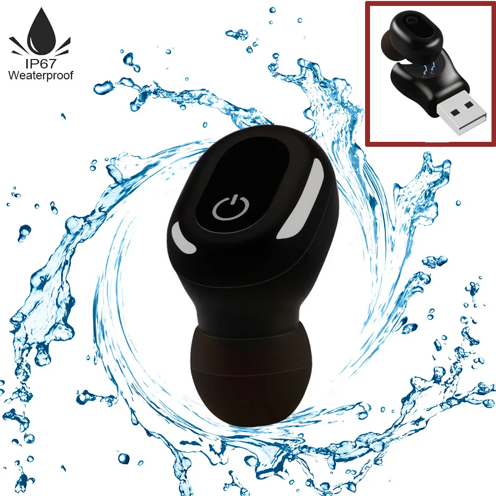 IP68 Беспроводной Мини Bluetooth наушники V4.2 спортивные EarphonesSweat гарантирует