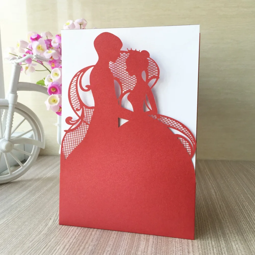 100 шт. бумажные Романтические свадебные пригласительные открытки для